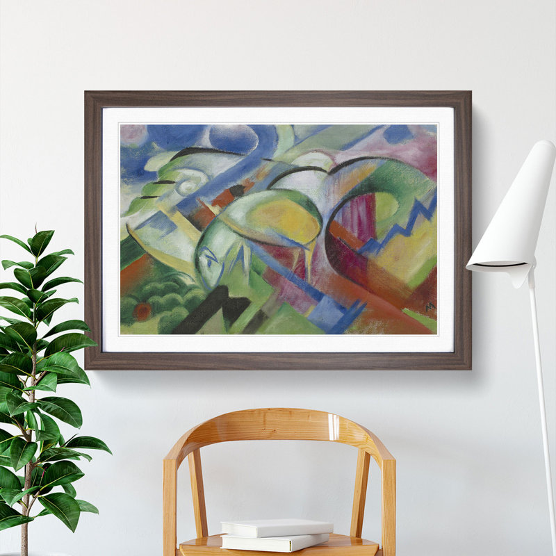 The Sheep by Franz Marc - Framed Print, 27cm H x 36cm W x 2cm D, Walnut Framed