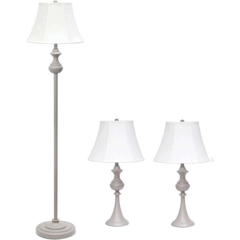 Lampe de table en métal Ainaire, Gris