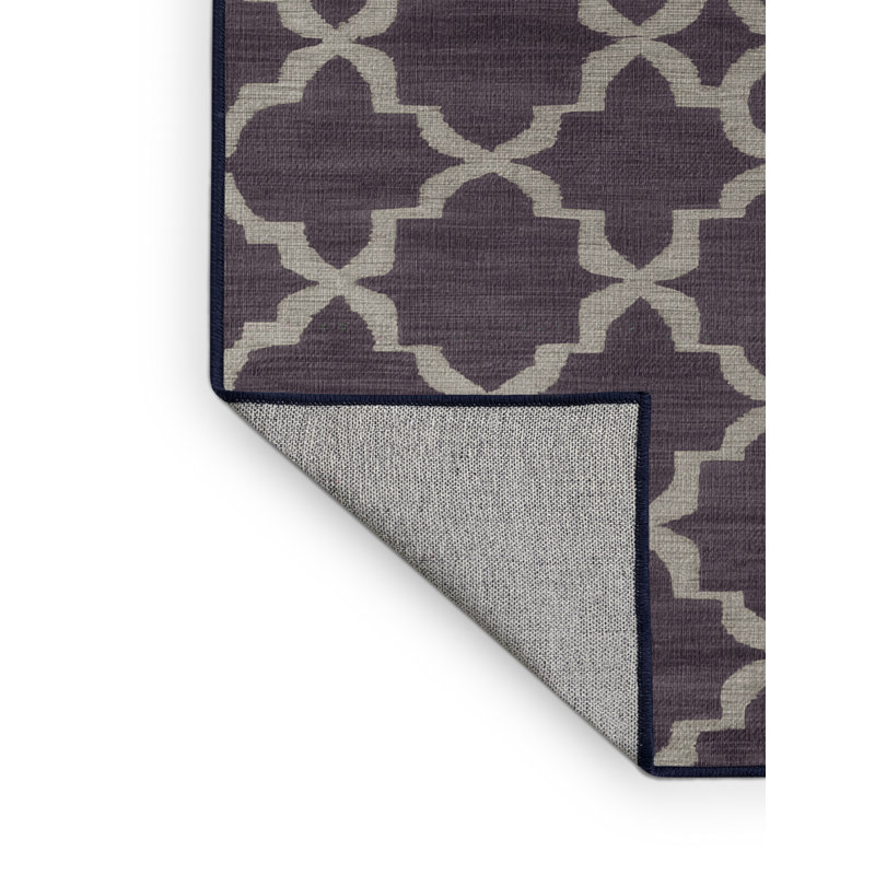 Tapis mauve lavable à la machine, Rectangulaire 7 pi x 10 pi