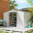 Outsunny 9' x 6' Outdoor Storage Shed, Garden Tool Metal Shed with Foundation Kit, Double Lockable Door, Air Vents and Sloping Roof, for Backyard, Patio, Lawn, Green-98192077-98192082