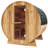 4-6-Person Outdoor White Cedar Barrel Wet Sauna With 6Kw TOULE Rock Heater, Tempered Glass Door And Chromatherapy Lights
