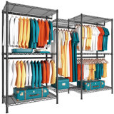 Ahlstrom 77" H Clothes Rack Load 835LBS,Garment Closet with Wire Shelf for Bedroom