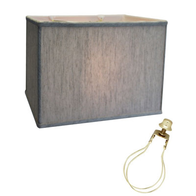 Abat-jour tambour rectangulaire (8 x 14) (8 x 14) x 10 CLAT-ON FITTER Softback texturé avoine