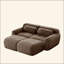 Tissu moelleux doux de 80 po, canapé désossé, aucun assemblage requis, conception antidérapante avec méridienne, assise profonde, combinaison haute densité sans éponge 32D pour étude-121227128-121227131-121227133