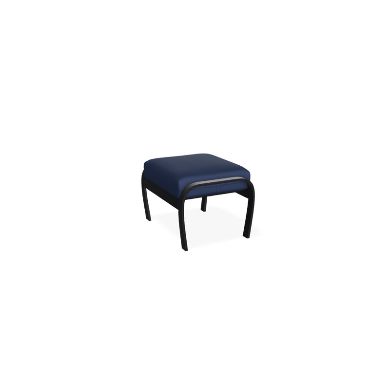 Repose-pieds avec coussin Askar, Noir texturé, Toile bleu marine Sunbrella®