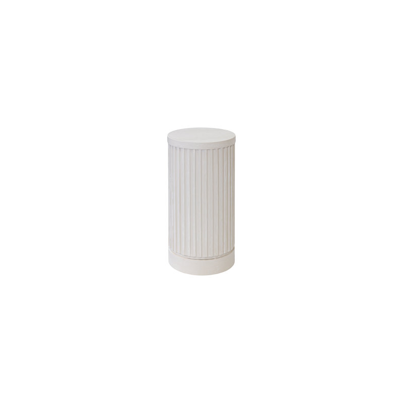 Piédestal rond Girdhari - blanc, Blanc, H 24 po x L 12 po x l 12 po