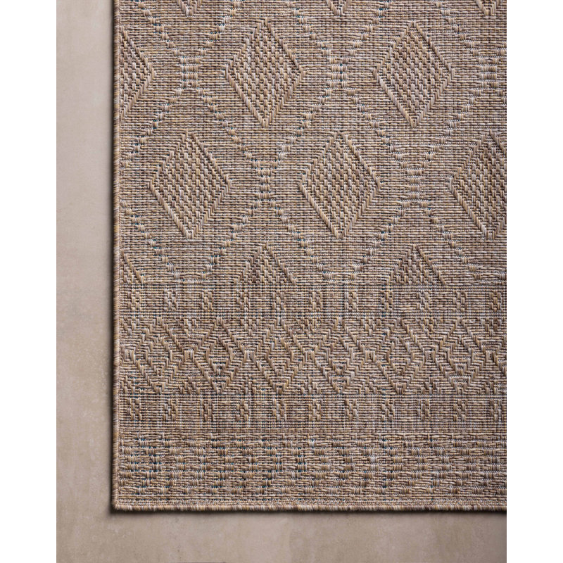 Amber Lewis x Loloi Indoor / Outdoor Topanga Natural / Mist Area Rug, Rectangle 3'11" x 5'11"