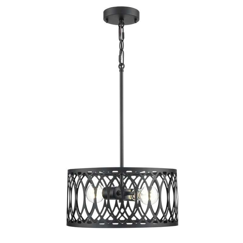 Luminaire suspendu de 13 po de largeur Arelyn , 2, Noir mat