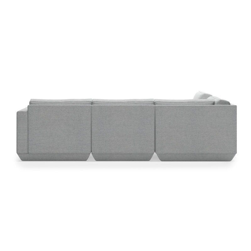 Podium Modular 5 PC Seating Group A, Bayview Silver Performance Twill, Left Hand Facing