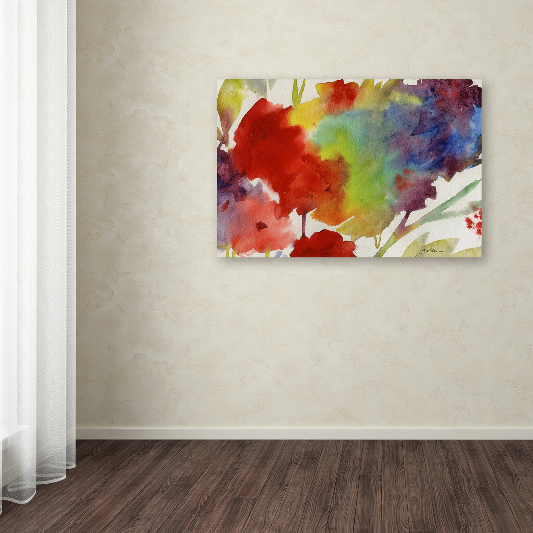 " Rainbow Flowers " by Sheila Golden Painting Print Trademark Fine Art