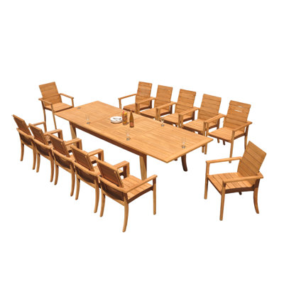 Algrave Rectangle 12 - Person 122" Long Teak Dining Set by Teak Smith