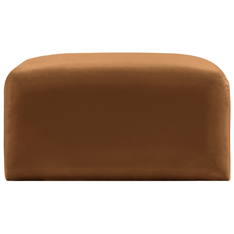 Hingham Josie 31" Velvet Ottoman, Saddle Velvet