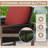 1 Piece Patio Cedar Wood Frame Brown Wicker Outdoor Armchair with Cushion-108738902