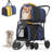 Foldable Pet Stroller with Double Detachable Carriers, Folding Dog Cat Jogger Stroller with Tether-95924708