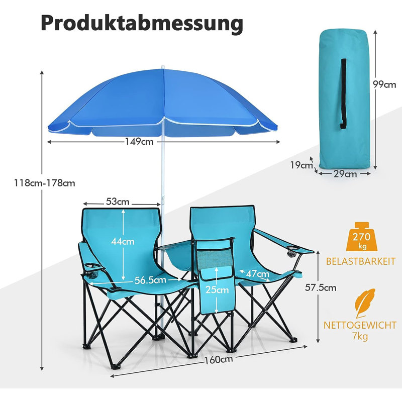 Besharat Folding Camping Chair, Blue