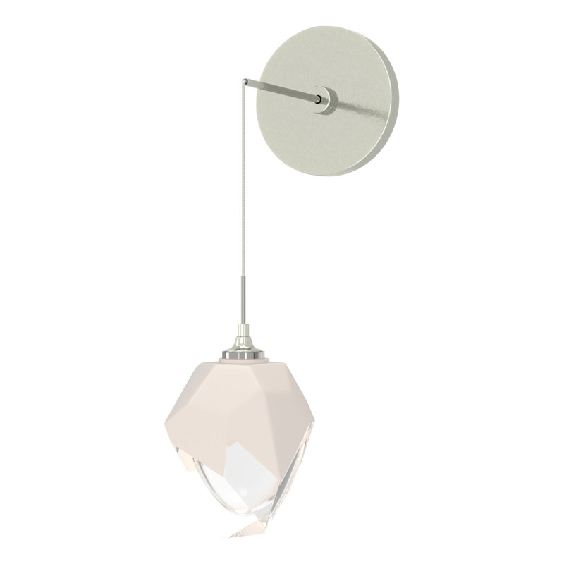 Chrysalis Steel Armed Sconce, White, Sterling, 8.8" H x 5.5" W x 9.2" D