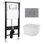 Toilettes murales allongées à double chasse avec réservoir encastré Capri 2 pièces 0,8 / 1,6 GPF Capri, pour 2 ou 6 clous (siège inclus)