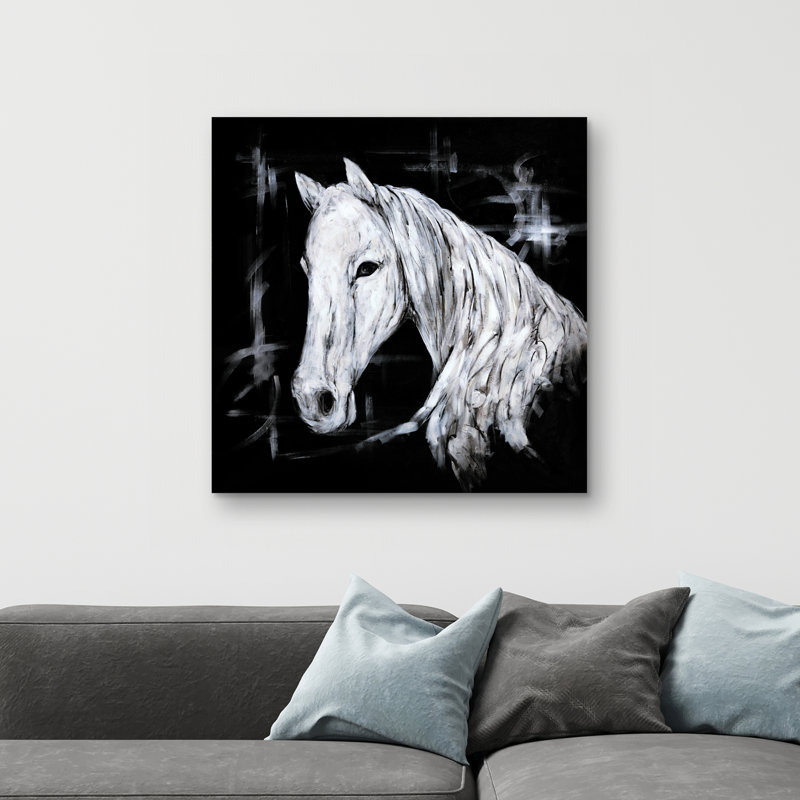 Abstract horse profile view - 32"x32" art on canvas