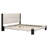 Boucle Cal King Bed Frame With Cube Headboard ,BEIGE + BLACK
