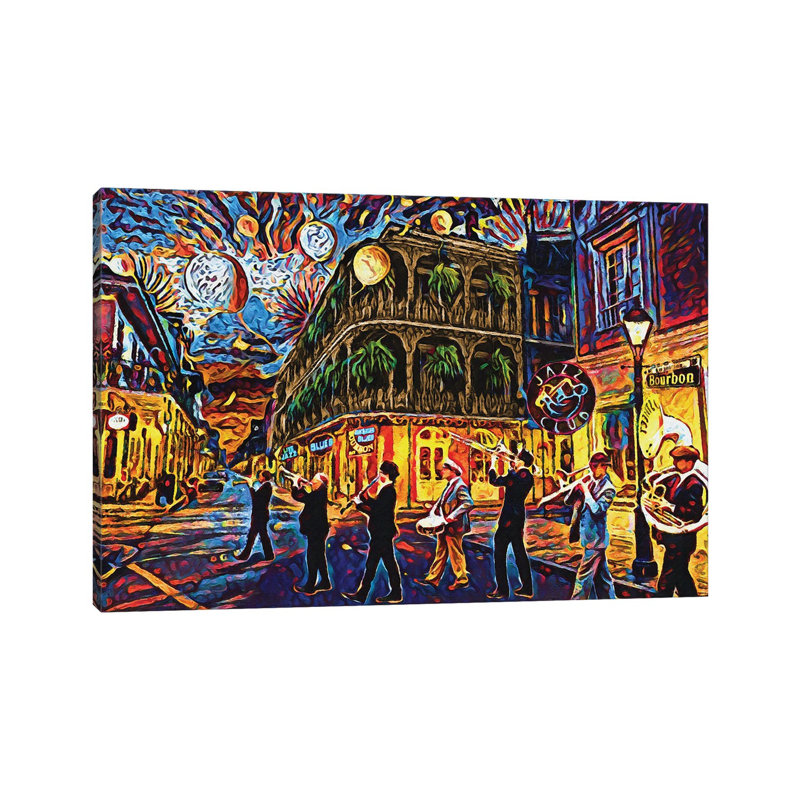 New Orleans - When the Saints Come Marching In - Giclée sur toile tendue avec châssis