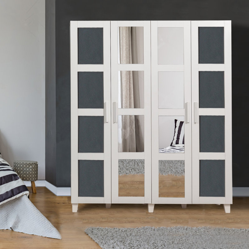 Armoire Abdihakim, Blanc / anthracite