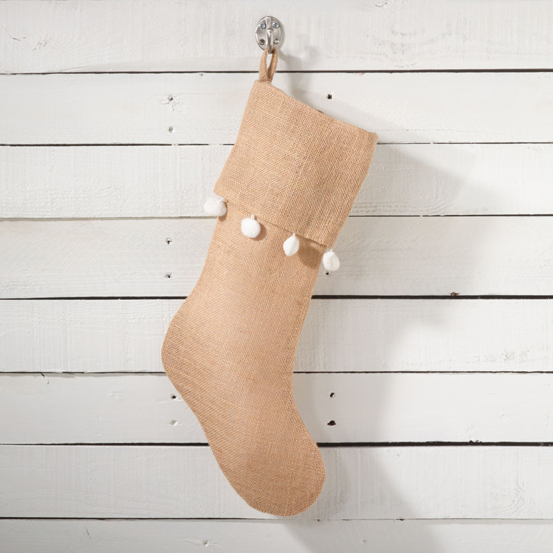 Chaussette de Noël en jute 13 po x l 19 po Natural Patton Collection