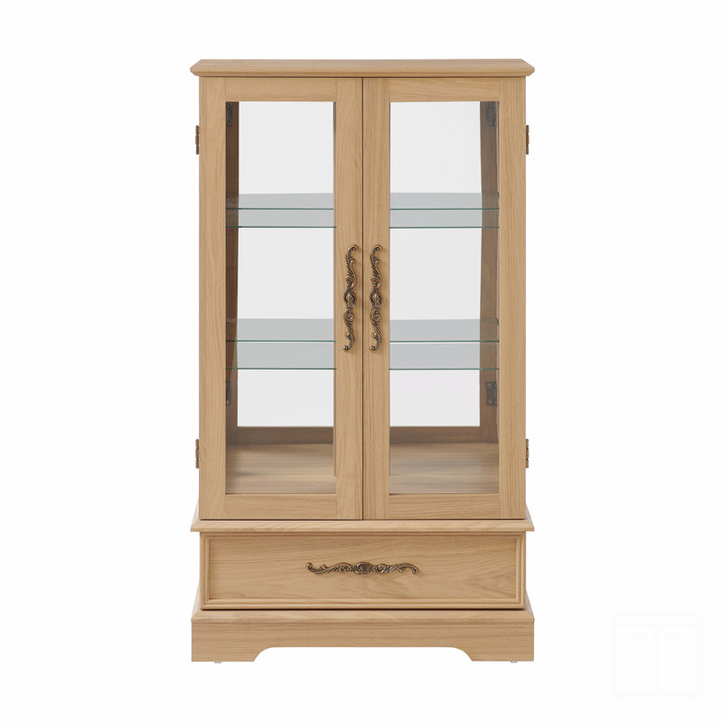 Vitrine avec tablettes réglables - 2 portes, 1 tiroir, lumières DEL