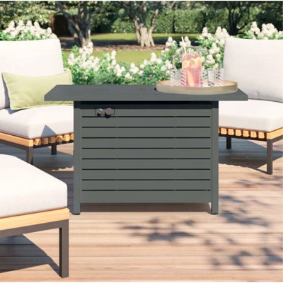 Table de foyer d'extérieur avec couvercle 25 H x 42 W (gris)