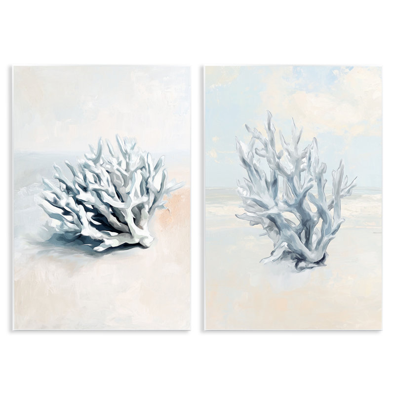 Ensemble de 2 plaques murales blanches délavées, par Ramona Murdock, H 15 po x l 10 po