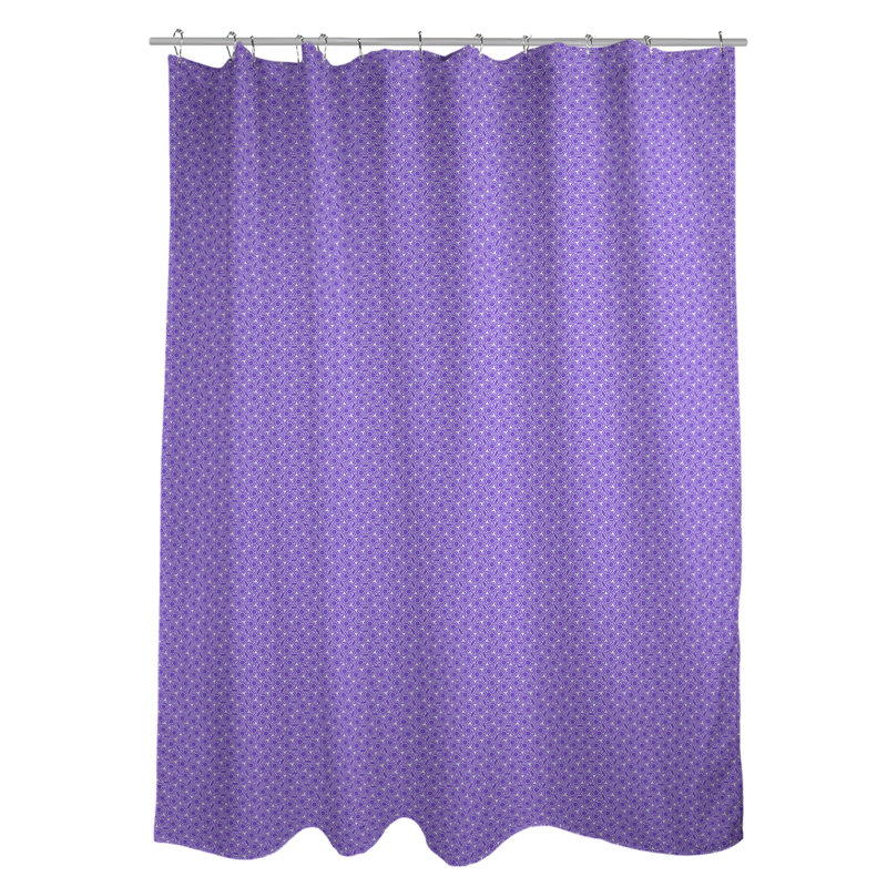Rideau de douche simple hexagonal classique, Mauve, Classic Hexagonal
