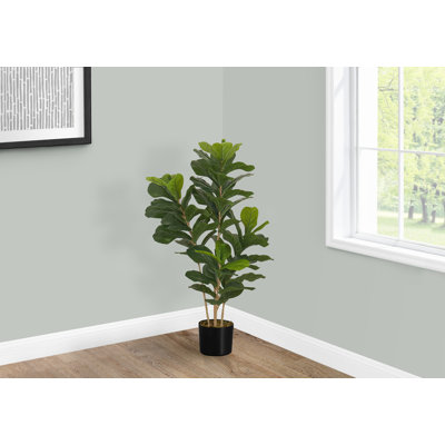 41.25'' Faux Fiddle Plant in Cement Pot