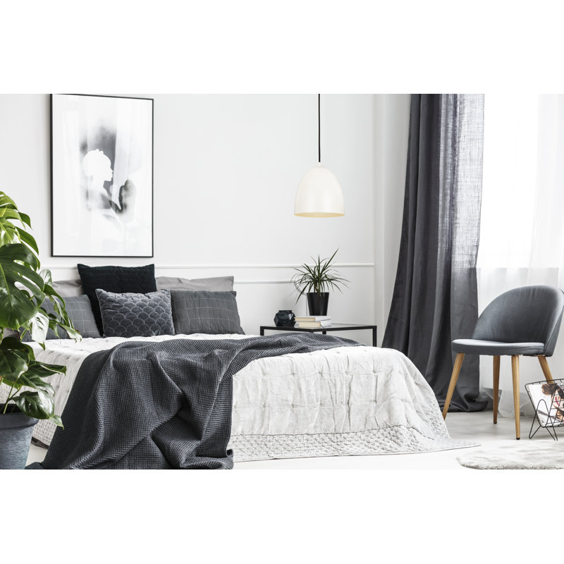 Luminaire suspendu 1 lumière Havertown Dome, H 13,5 po x l 9,5 po x P 9,5 po, Blanc mat, Blanc