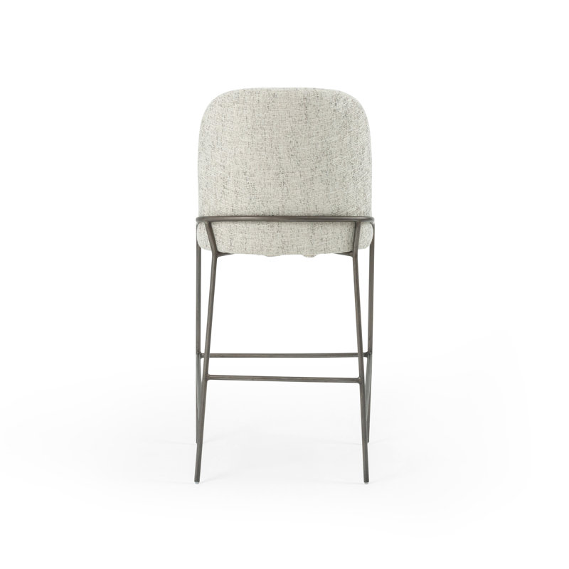 Tabouret de comptoir 25 po Laina, Tabouret de bar (siège d'une hauteur de 30,5 po), Mélange de polyester gris clair