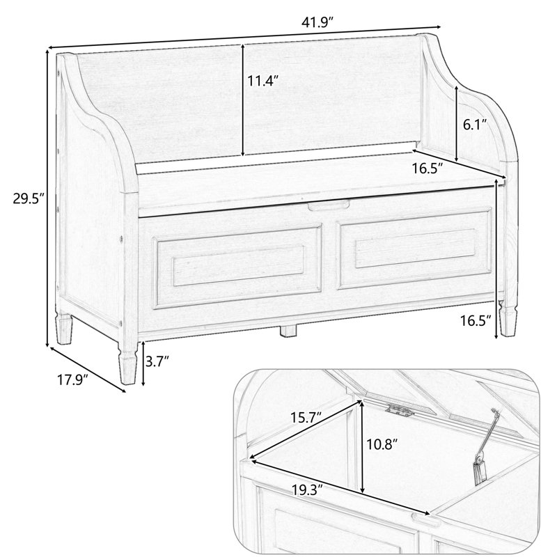 42" Wide Shoe Storage Bench with Cushion Entryway Bench Flip Top Storage Bench, Navy