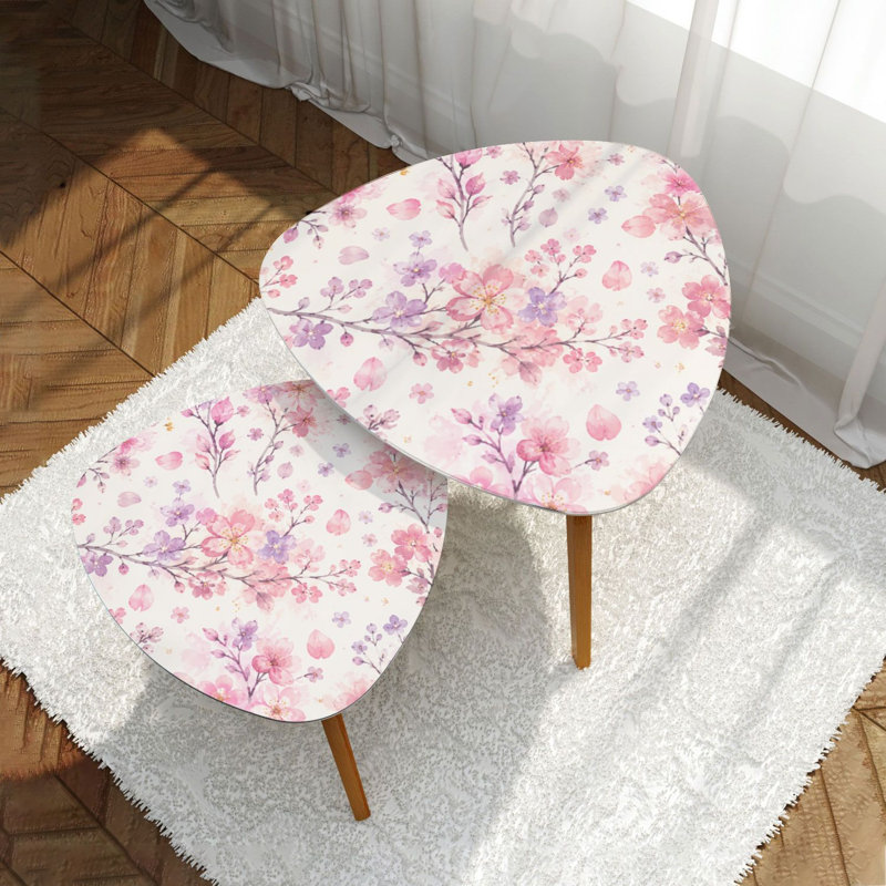 Ensemble de 2 tables basses gigognes Triangle