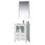 Ensemble de meuble-lavabo simple 24 po avec plateau en céramique et miroir encadré - portes et tiroir à fermeture en douceur, fabrication en bois massif-791346528-791346530