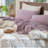 MooMee Sheet Set Extra Deep Pocket 100% Washed Cotton Linen Like Textured Lightweight Breathable-404490825-467547587