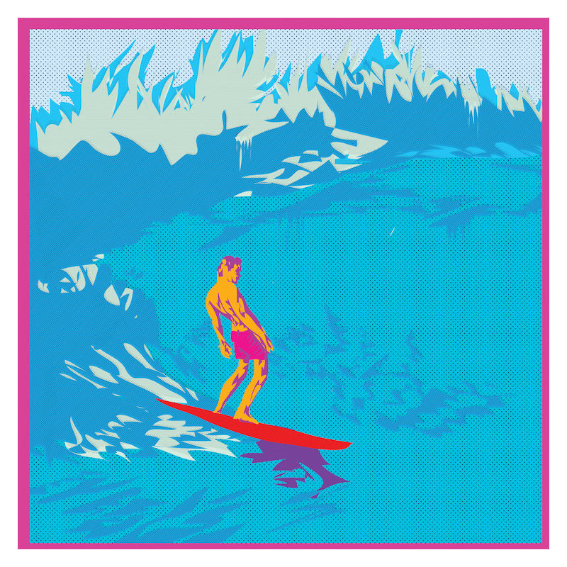 «Surfing», impression sur toile tendue, H 12 po x l 12 po x P 0,75 po