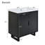 Ensemble de meuble-lavabo 30 po avec lavabo, armoire combinée, armoire de rangement pour salle de bain, structure en bois massif-106668098