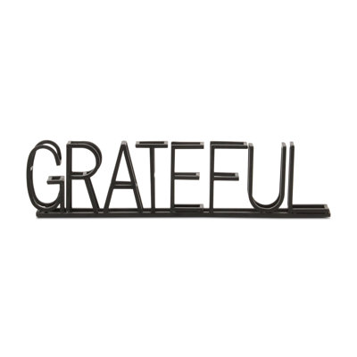 Colma Black Metal "Grateful" Table Sign