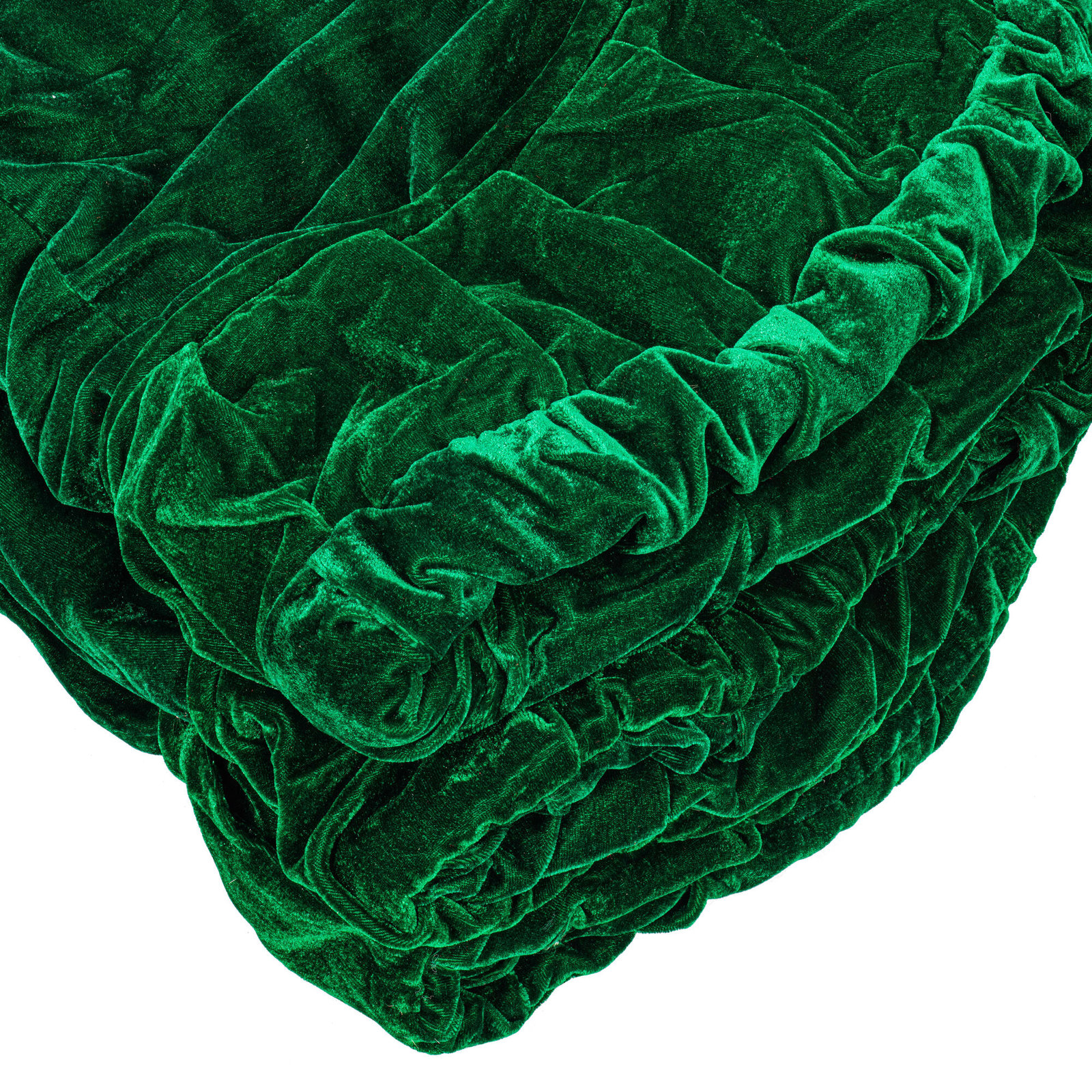 Hubbert Velvet Tree Skirt, 72" W, Emerald