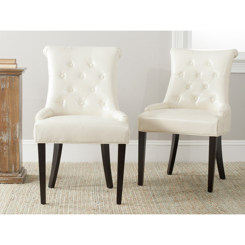 Bowie 19.7'' H Tufted Upholstered Side Chair, Cream