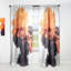 Orange And Black Dancing Ink Clouds - Modern Curtain Panels-102031184