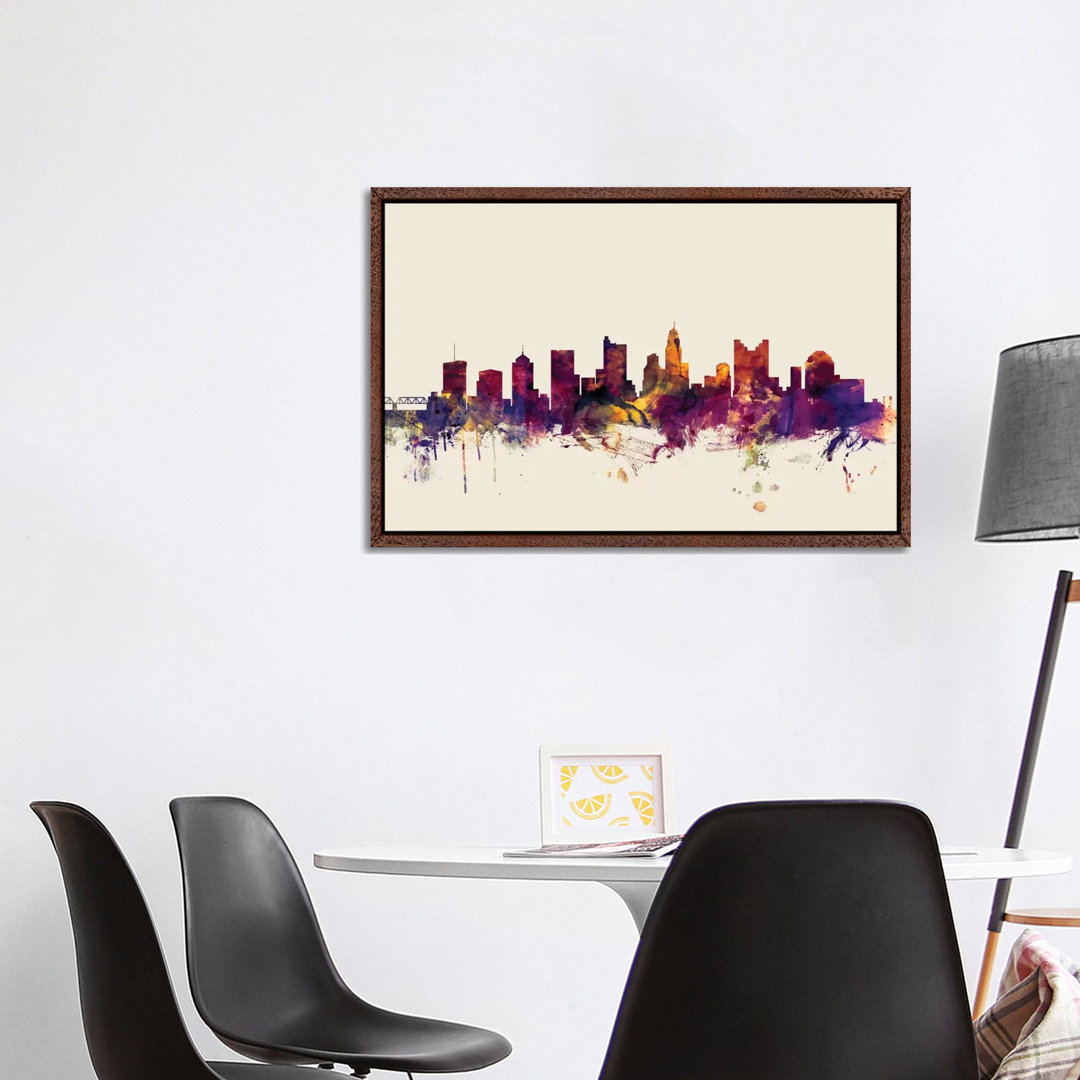 Columbus, Ohio, USA Auf Beige von Michael Tompsett - Galerie- Giclée auf Leinwand