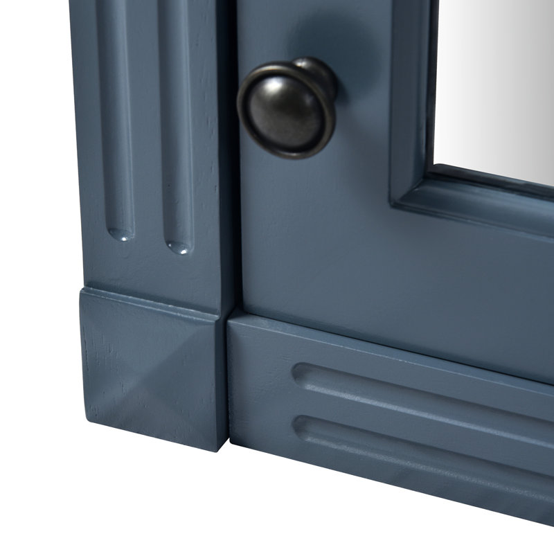Armoire de salle de bain murale avec miroir, Bleu