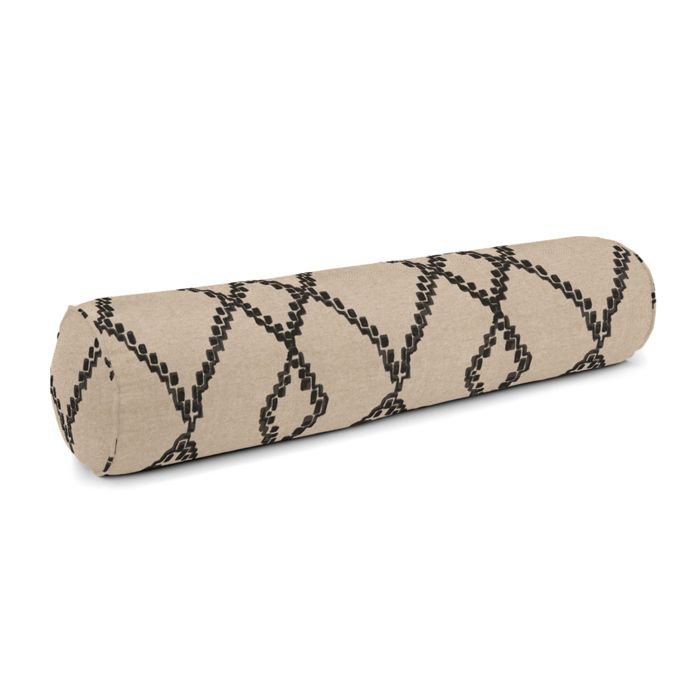 Linen Bolster Pillow Cover & Insert, 9" x 48", Black