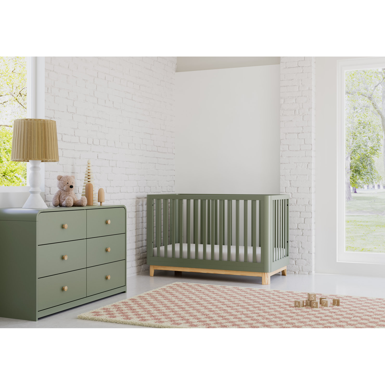 Santos 3-Piece Nursery Furniture Set, Olive