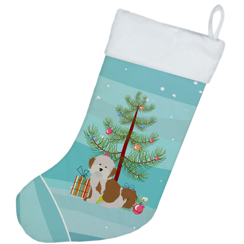 Chaussette de noël joyeux de noël, Bichon havanais