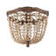 Plafonnier semi-encastré en perles de bois antique