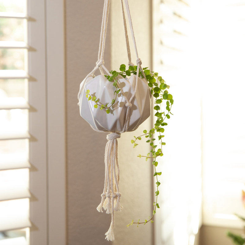 Pot à fleurs suspendu en céramique Olani